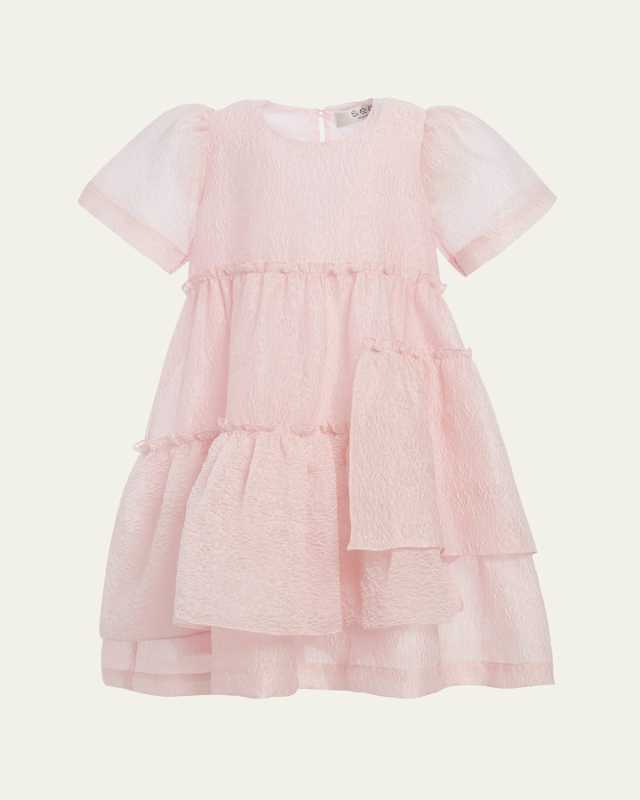 Girl's Florence Short-Sleeve Tiered Dress, Size 2-14